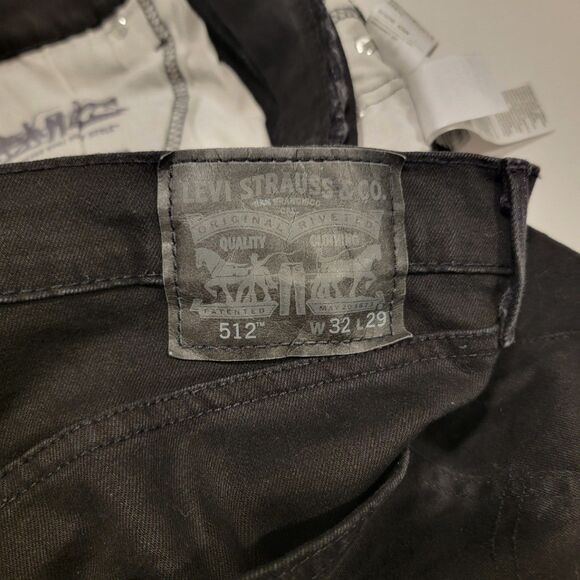 Levi Strauss 512 32x39 Mens Black Jeans Silver Tab - Picture 2 of 5